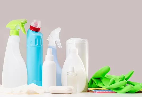 cleaning supplies Close-up shots of cleaning products