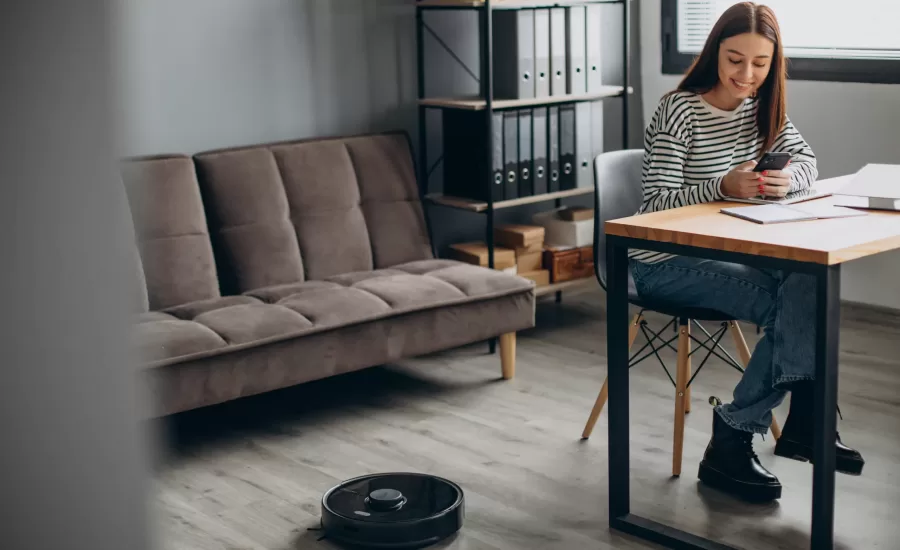 under and behind furniture - hidden spot in office cleaning