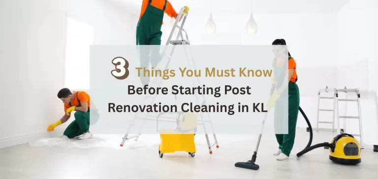 Post renovation cleaning in KL – professionals vacuuming and removing dust after home renovation